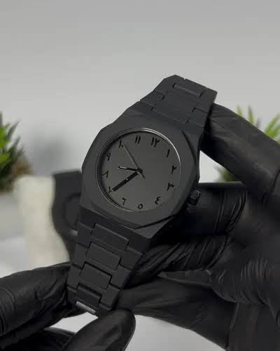 Arabic Black Aura Watch  Elegant & Lightweight