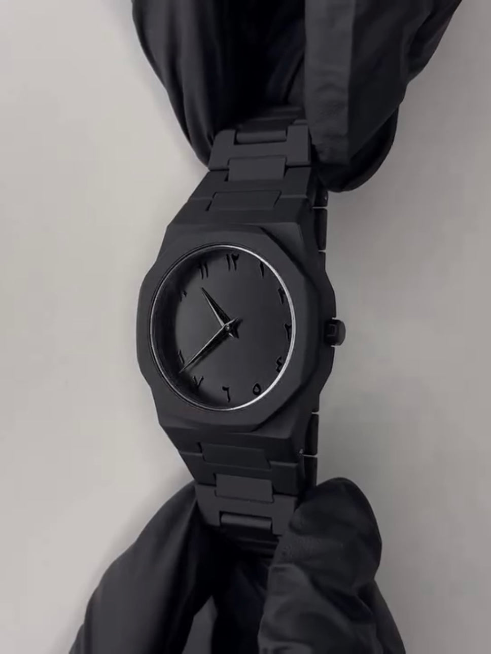 Arabic Black Aura Watch  Elegant & Lightweight