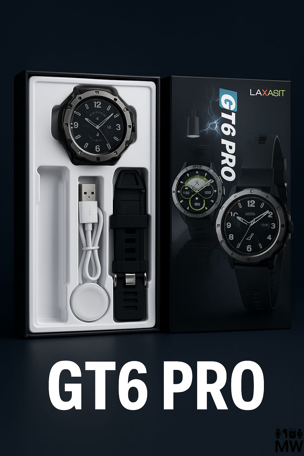 Gt6 Pro Smart Watch ⌚️ Round Dial Bluetooth Connected With Charger 🔌 (Box Pack)