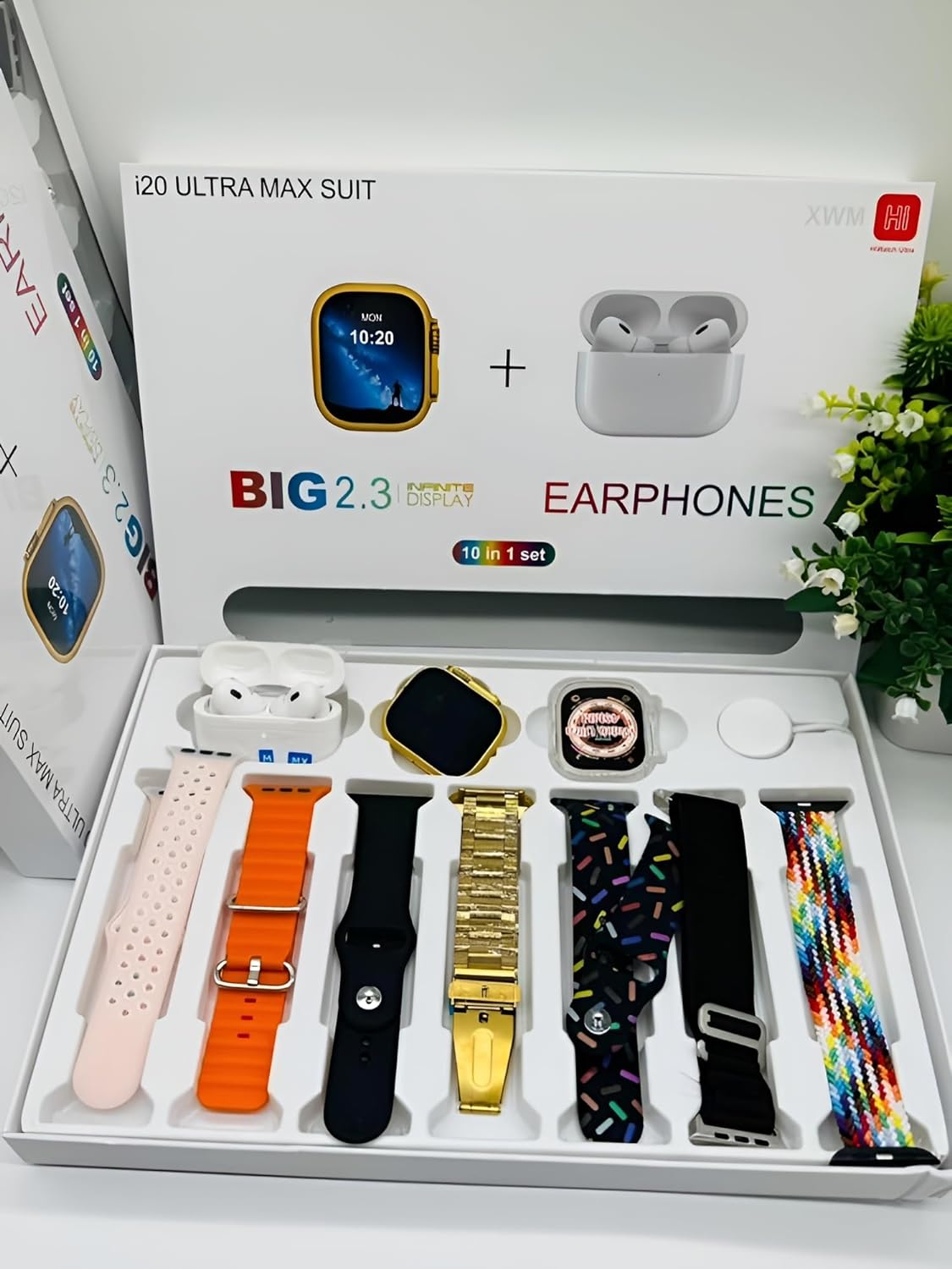 I20 Pro Max Suit Smart Watch, 49mm Protective case, Included Airpods Pro⌚